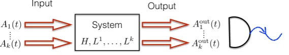 FIG. 1. Continuous-time Markovian dynamics of an open quantum system in the input-output for-