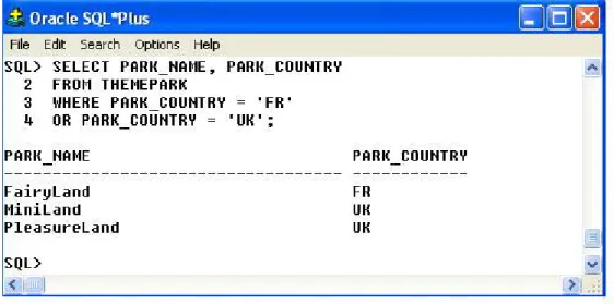 Figure 23: Query results using the OR operator 