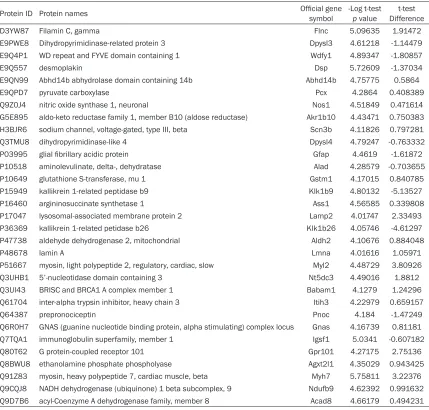 Table 1. Identification of proteins associated in EPHX2(+/+) and EPHX2(-/-) mouse hypothalamus using ESI-LC-MS/MS