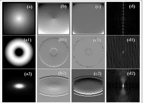 Fig. 3 (a), (a1), (a2) Original images. Here, (a) is calculated using spherical light source, (a1) is the calculated light torus, and (a2) is the calculatedelliptical light