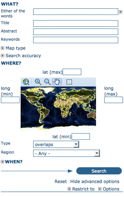 Figure 2.6: Advanced search options