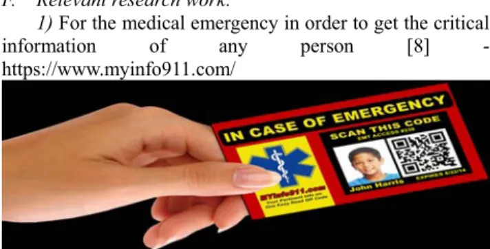 Fig. 7. In USA medical card is using QR Code for emergency purpose 
