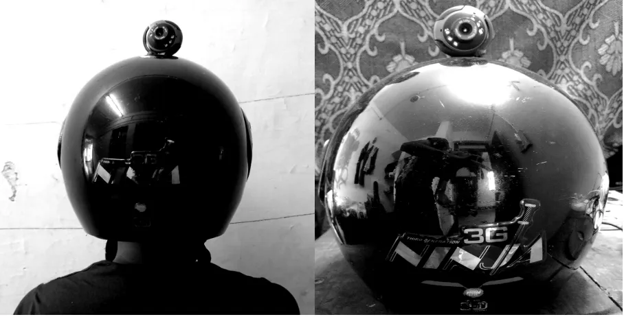 Fig. 1 Camera mounted on helmet. 