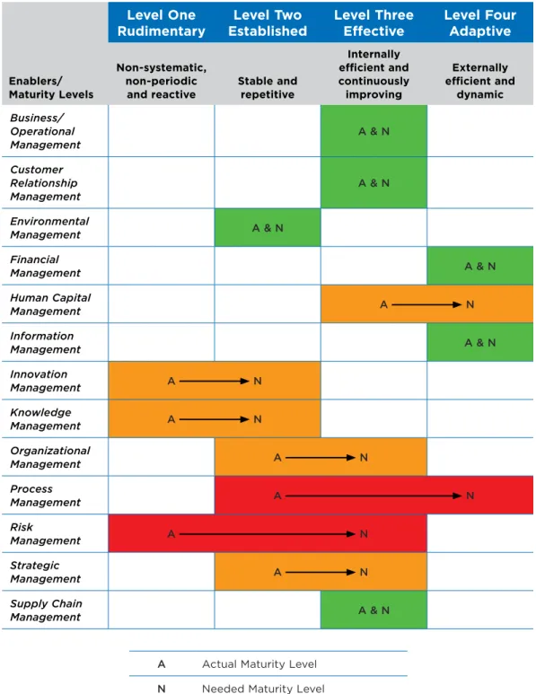Table 3. Example of completed enabler maturity assessment