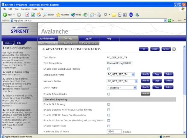Figure 8 – Creating A Spirent Avalanche Test 