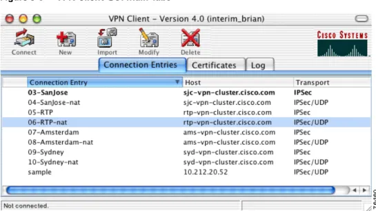 Figure 3-8 VPN Client GUI Main Tabs