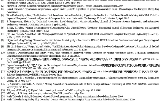 Figure 3 show the number of rules generated. The number of rules generated in hybrid (Apriori+ FP) with GA algorithm is approximately 60% less than the number of rules generated in Apriori algorithm with GA
