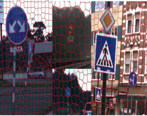 Fig. Examples of super pixels belongings to traffic sign 