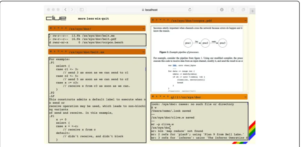 Fig. 4 The ix environment uses the Clive I/O framework for user interfaces