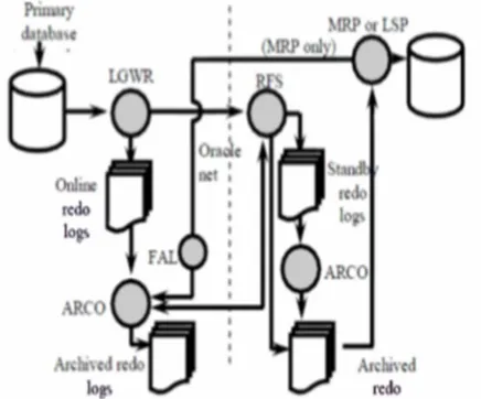 Fig 4. The architecture of data guard disaster recovery technology 