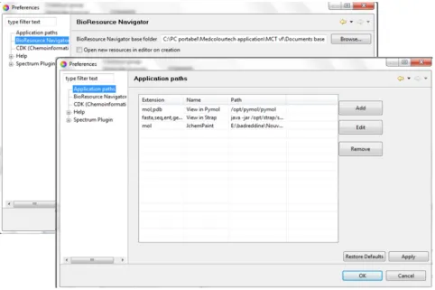 Figure 8. Examples of preferences management pages. 