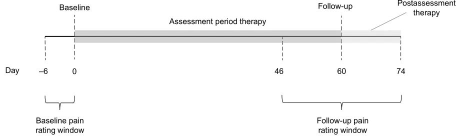 Figure 1 Schematic illustration of timing of pain ratings and therapy for subjects included in the study cohort.