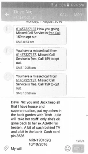 Figure 5: Unsent Text Message of Mark Nichol 