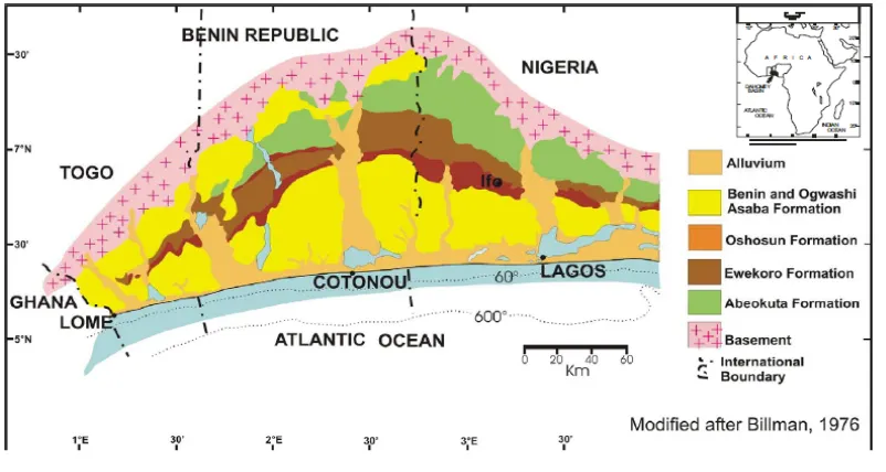 Figure 1.  Regional Geology of Dahomey basin [2] 