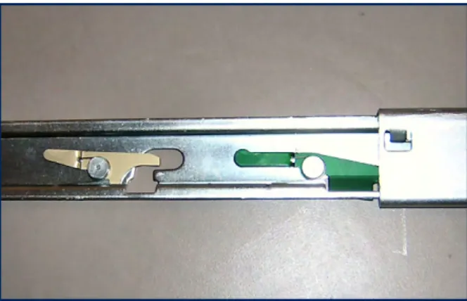 Figure 11: Slide rail showing release lever