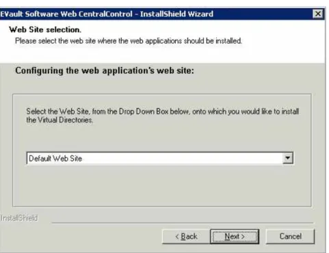 Figure 17. - Web Site selection – Custom installation 