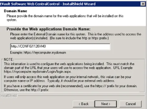 Figure 18. - Domain Name – Custom installation 