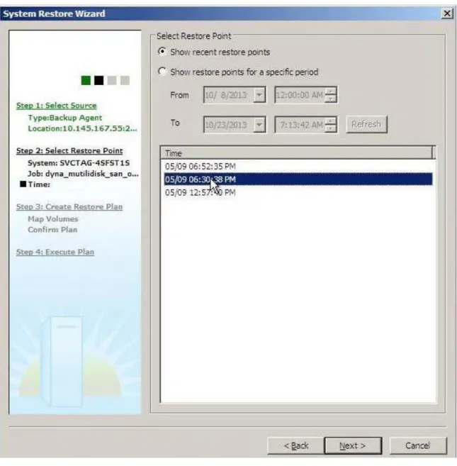 Figure 5. Select Restore Point 