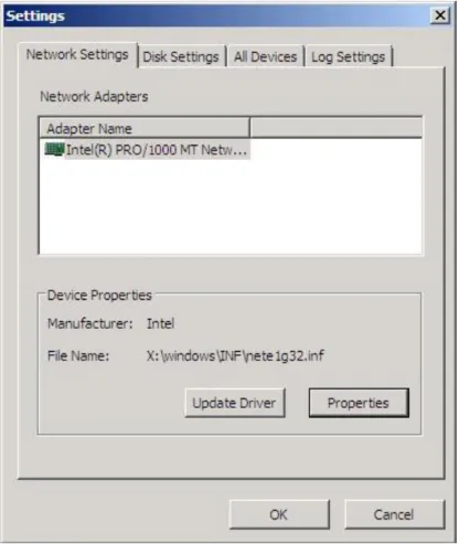 Figure 9. Settings Screen 