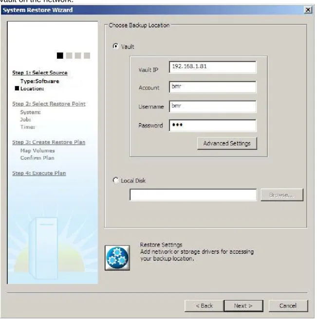 Figure 12.- Choose Backup Location 
