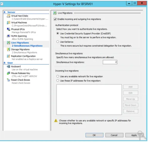 Figure 2. Live Migration GUI