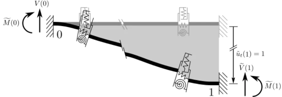 Figure 4: Deformed shape for a unit transverse settlement