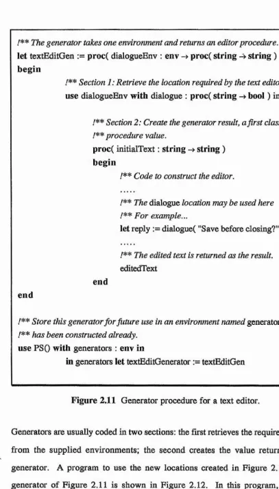 Figure 2.11 Generator procedure for a text editor.