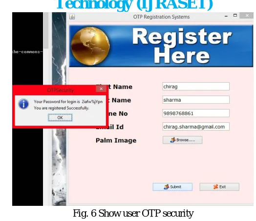Fig. 6 Show user OTP security 