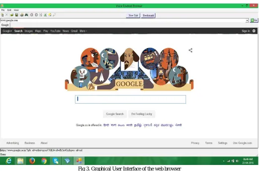 Fig 3. Graphical User Interface of the web browser 