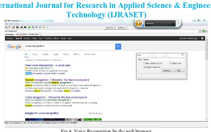 Fig 4. Voice Recognition by the web browser 
