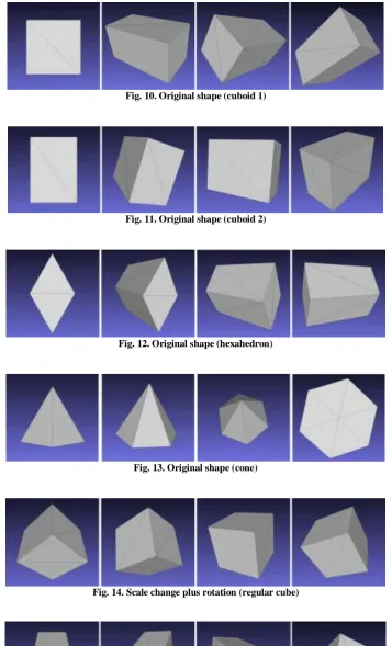 Fig. 14. Scale change plus rotation (regular cube) 