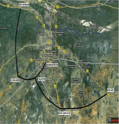 Figure 6. Satellite View of Routes Using   GPS 