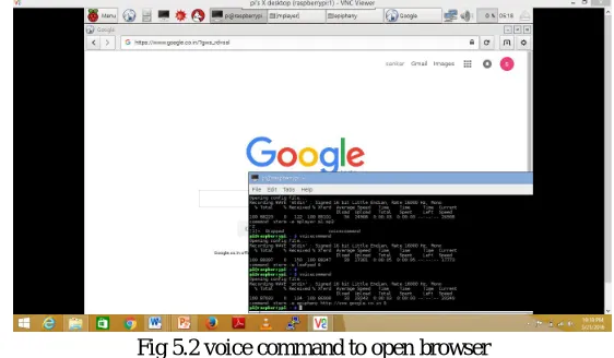 Fig 5.2 voice command to open browser 