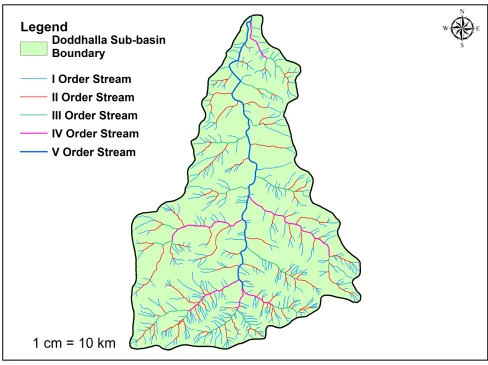 Figure 2 Drainage map of Doddhalla Sub-basin. 