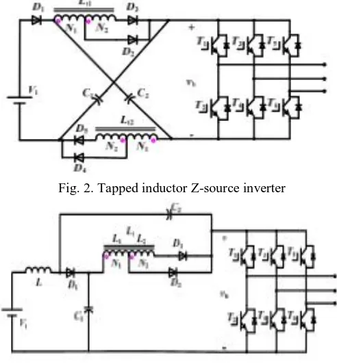 Fig. 2. Tapped inductor Z-source inverter 