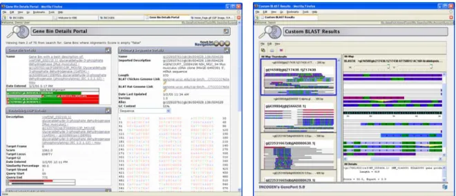 Figure 6:  Portal-style data visualization and an interactive graphical results viewer.