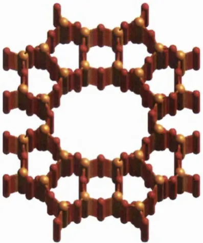 Figure 2.2 : Part of the structure of the zeolite Mordenite, showing the channel 