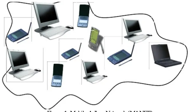 Figure 1. Mobile Adhoc Network (MANET) 