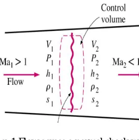 Fig. 1 Flow across a normal shock wave 