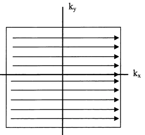 Figure 2-7 K-space sampling scheme for an EPI sequence: all k-space lines are acquired after one excitation.