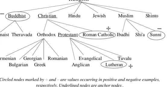 Figure 2.  The domain of a structured attribute “Religion”.