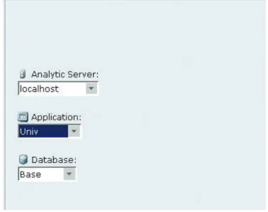 Figure 1: Choosing the application and database