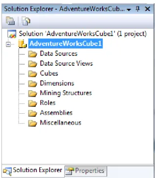 Figure 15-1 shows the Solution Explorer window of the new project, ready to be  populated with objects