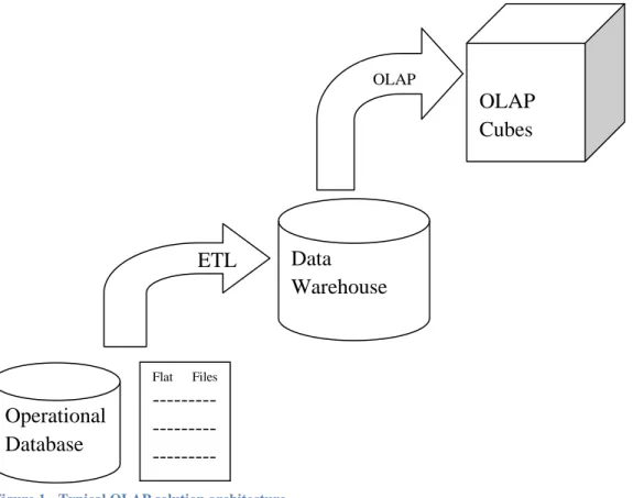 Figure  1  shows  how  typical  solution  components  play  their  role  in  an  OLAP  implementation