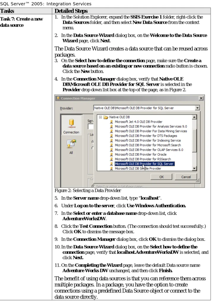 Figure 2: Selecting a Data Provider 