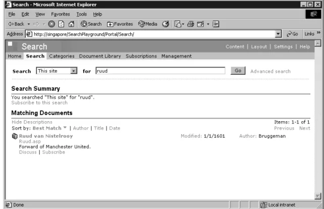 Figure 4. A simple SharePoint search.