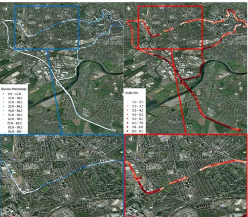 Table 1 - Comparison of satellite look angles (degrees) forsame location at one hour intervals (light grey) and fordifferent locations at one hour intervals (dark grey)