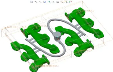 Fig. 7 3D CAD model of casting assembly with modified gating design 