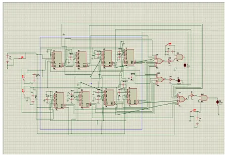 Fig 7: Connection diagram with eight 7485 IC for greater than, equal or less than comparison for finding relative position of all floors  compared to current floor