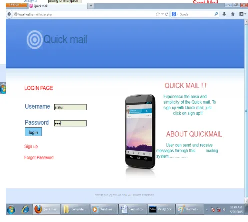 Figure 4: Login Page for user to whom mail was sent 